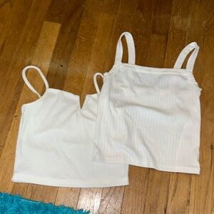 Two basic white tank tops